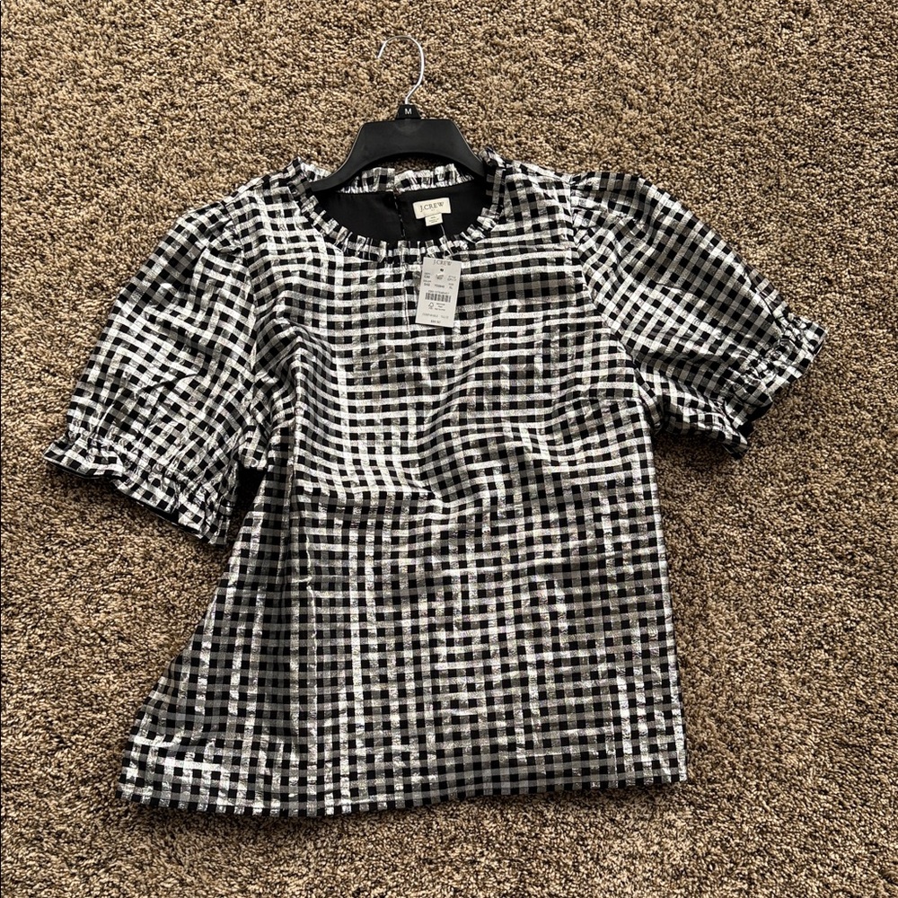 J Crew Black and silver top XL